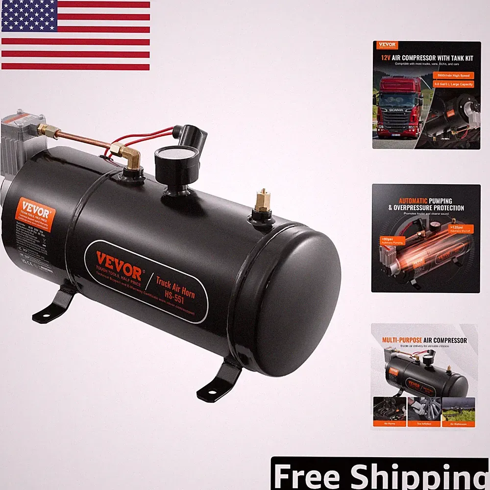 120 psi Train Horn Air Compressor - Efficient 0.8-Gallon System for All Vehicles