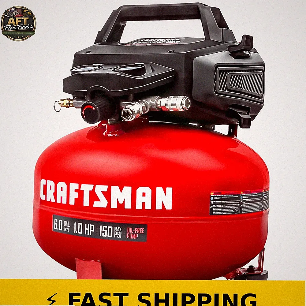 Craftsman 6 Gallon Portable Pancake Air Compressor - Oil Free 150 PSI