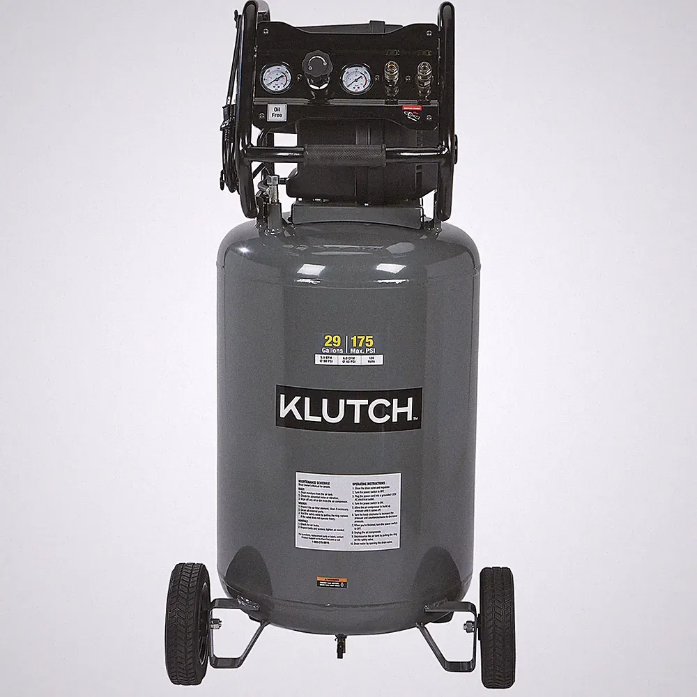 Klutch 29-Gallon Air Compressor, 2.5 HP, 120 Volts, 175 PSI