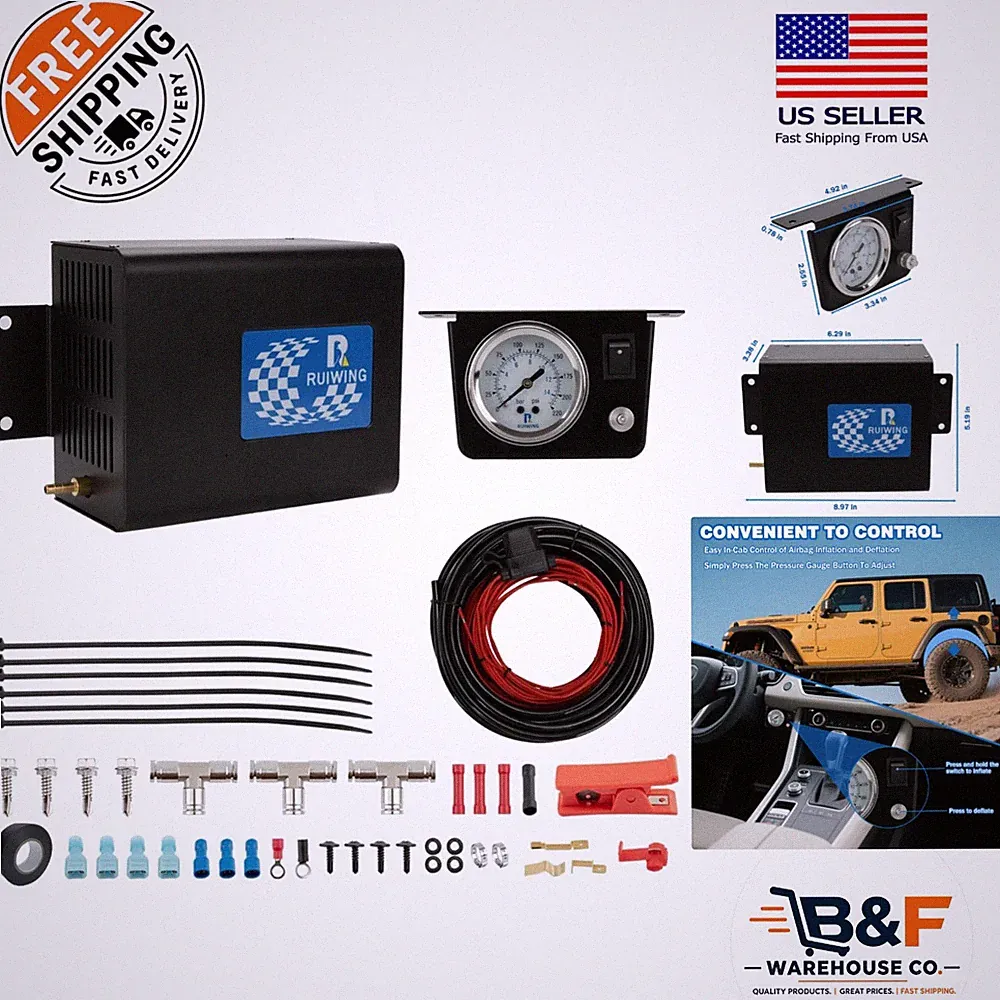 On-Board Electric Air Compressor System for Quick Truck Suspension Inflating