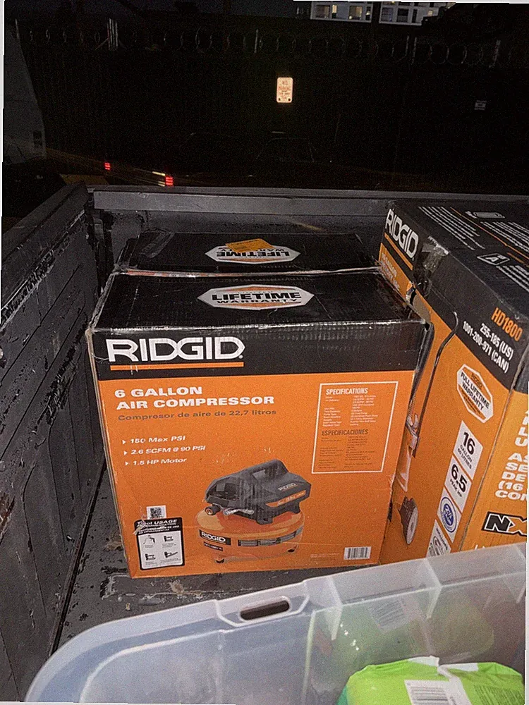 RIDGID 6 Gal. 150 PSI Portable Electric Oil-Free Jobsite Pancake Air Compressor